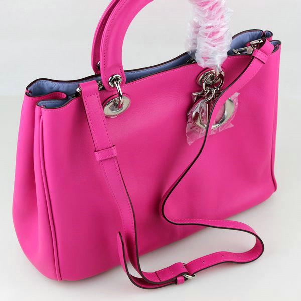 Christian Dior diorissimo original calfskin leather bag 44373 rose red & light purple